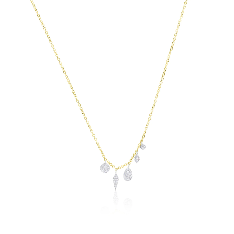 14kt Yellow Gold Multi Diamond Charm Necklace
