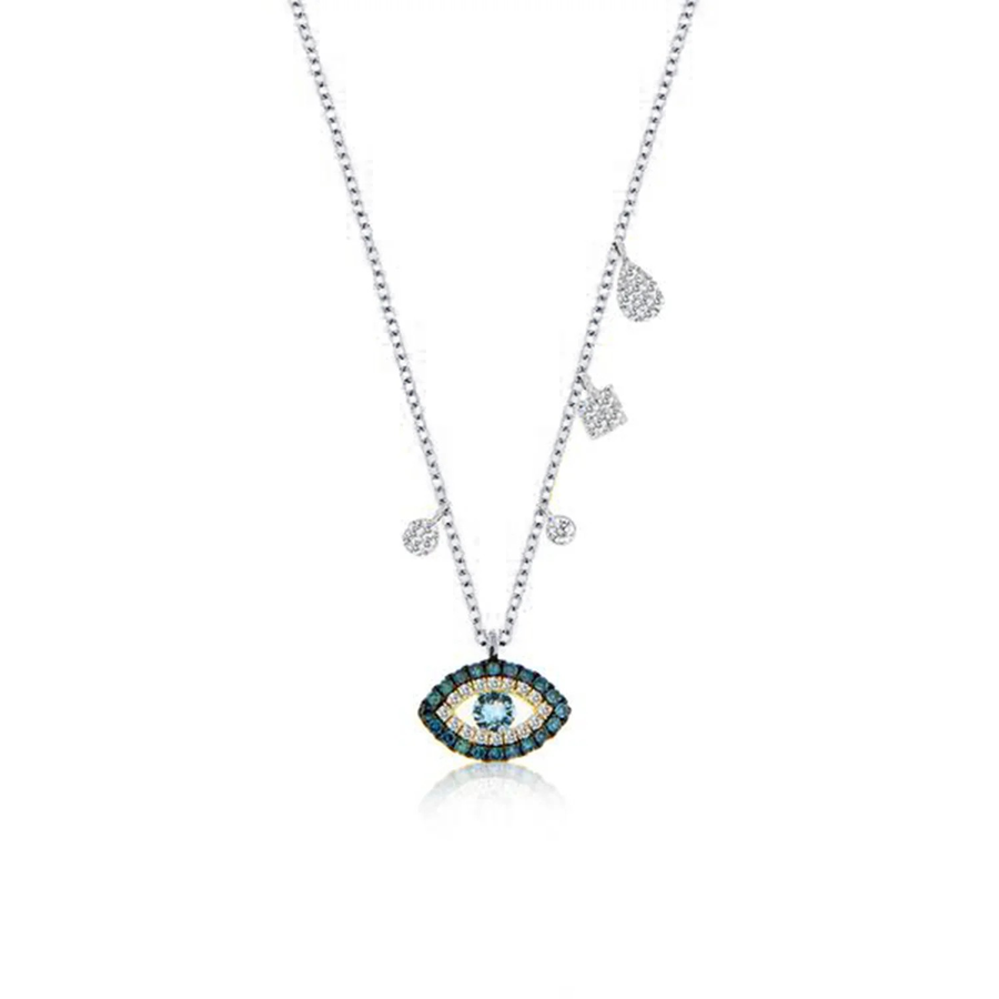 Blue Diamond Evil Eye Necklace