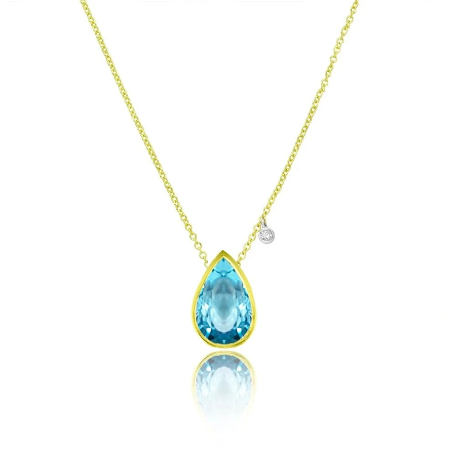 Blue Topaz Pear Necklace