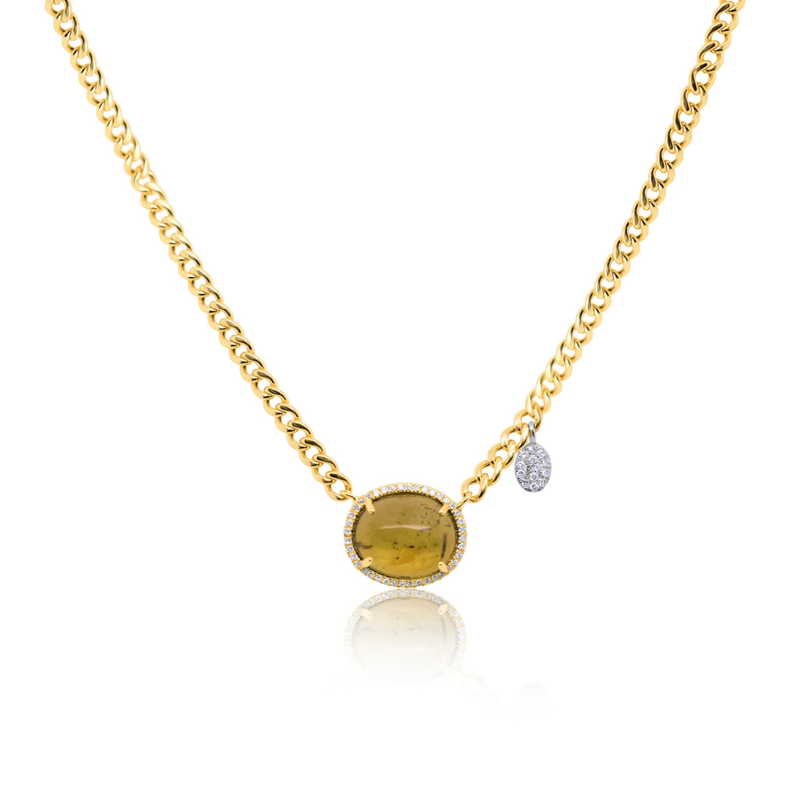 Cuban Chain Tourmaline Necklace