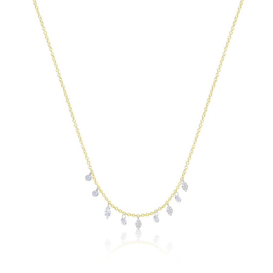 14kt Yellow Gold Multi Charm Diamond Necklace