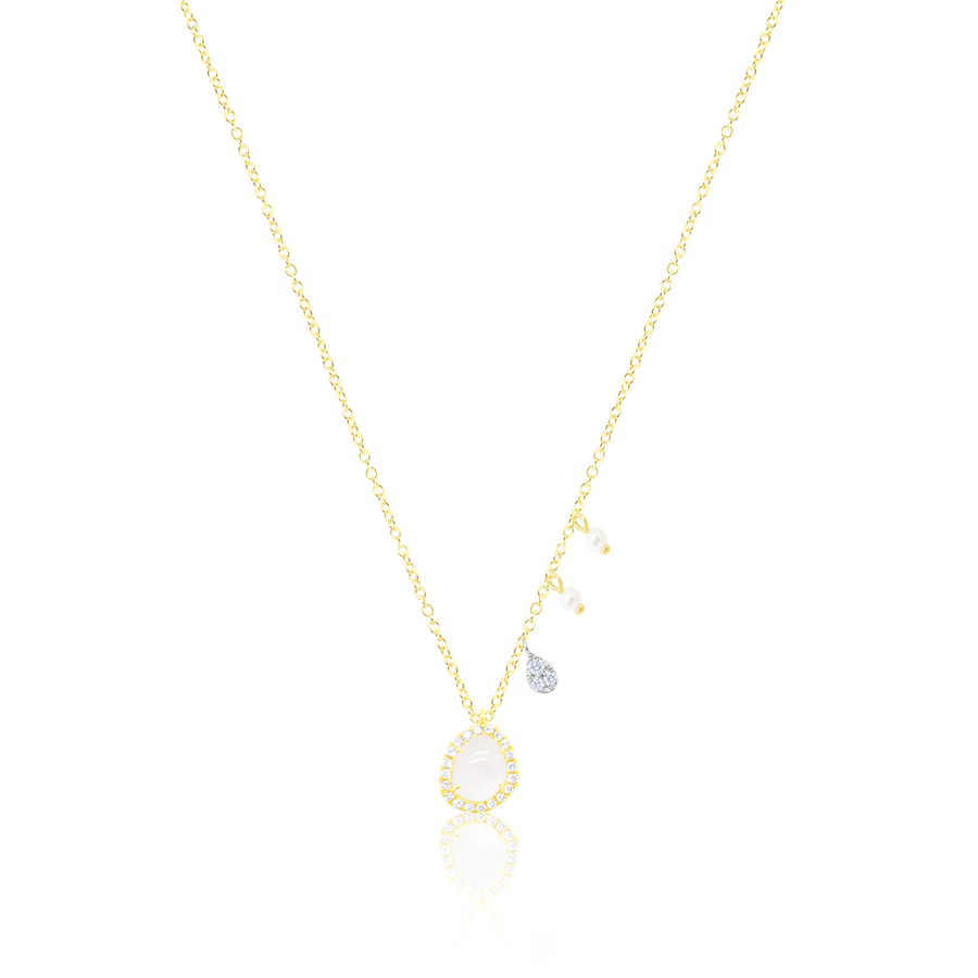 Yellow Gold Moonstone Necklace