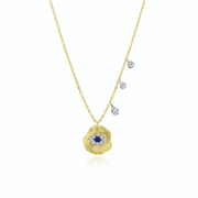 Gold and Diamond Evil Eye Coin Necklace