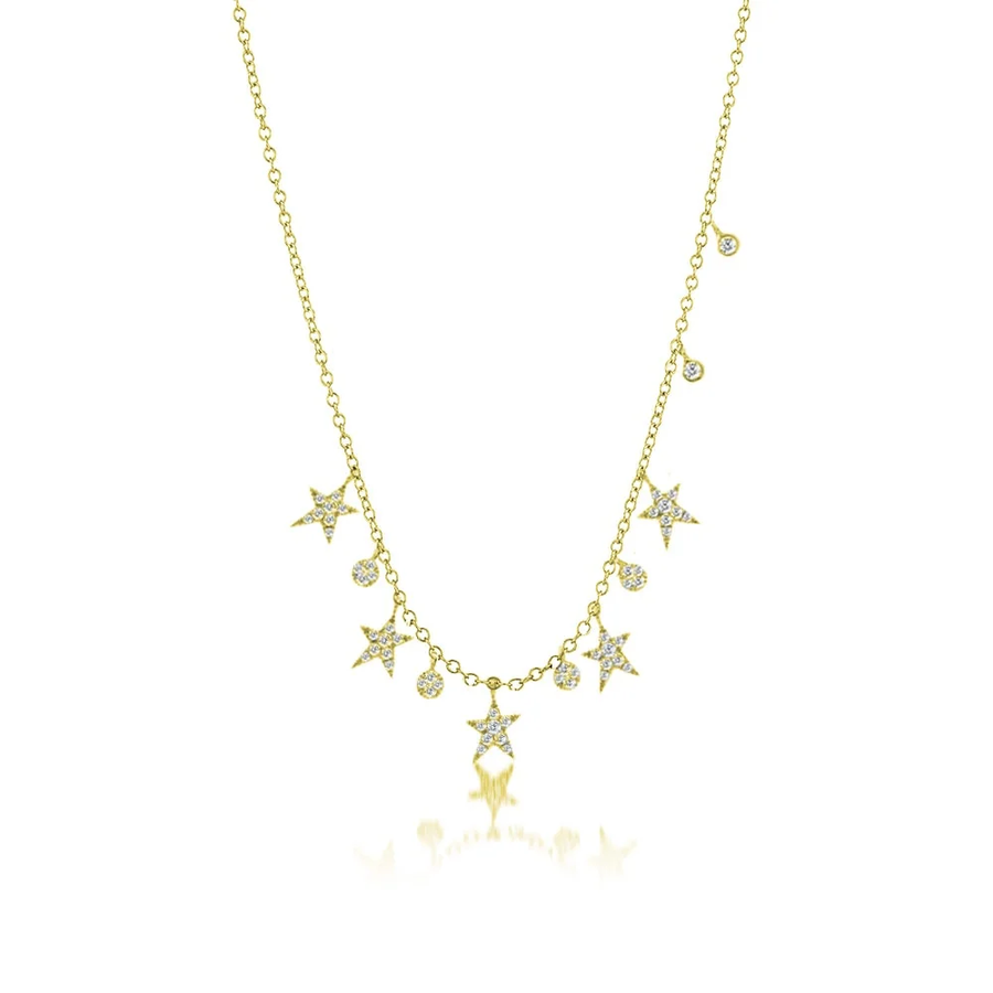 Diamond Star Necklace on model