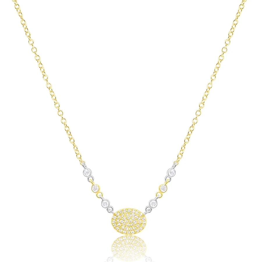 14kt Yellow Gold Two Toned Diamond Center Necklace