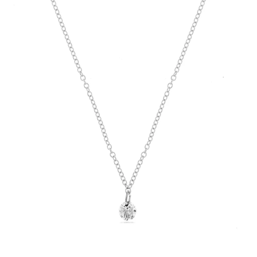 White Gold Drilled Diamond Necklace