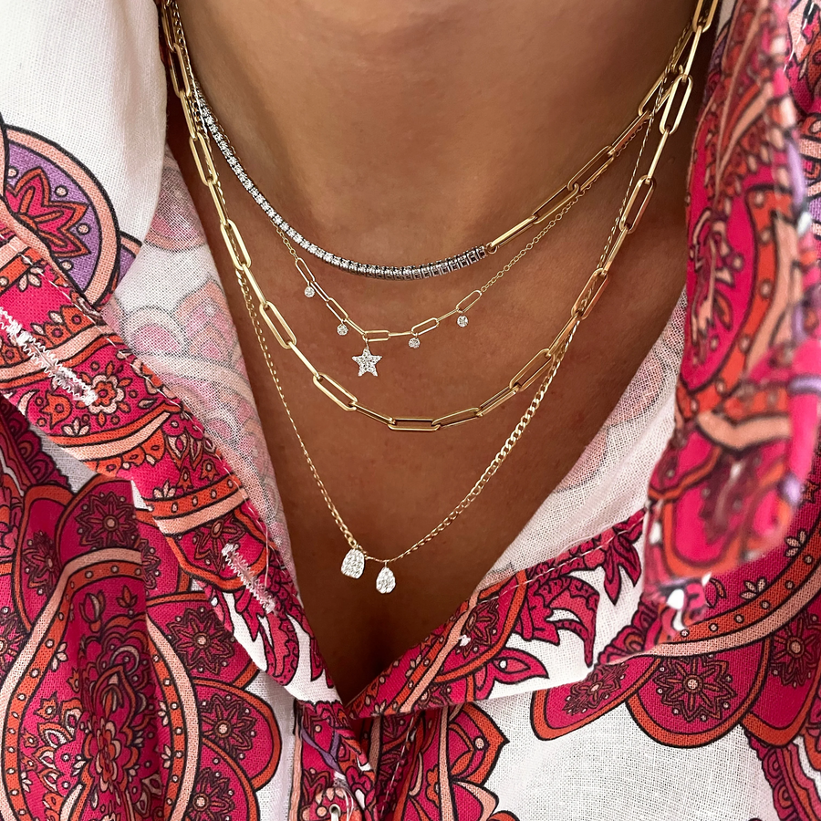 Model wearing the Half and Half Diamond Necklace