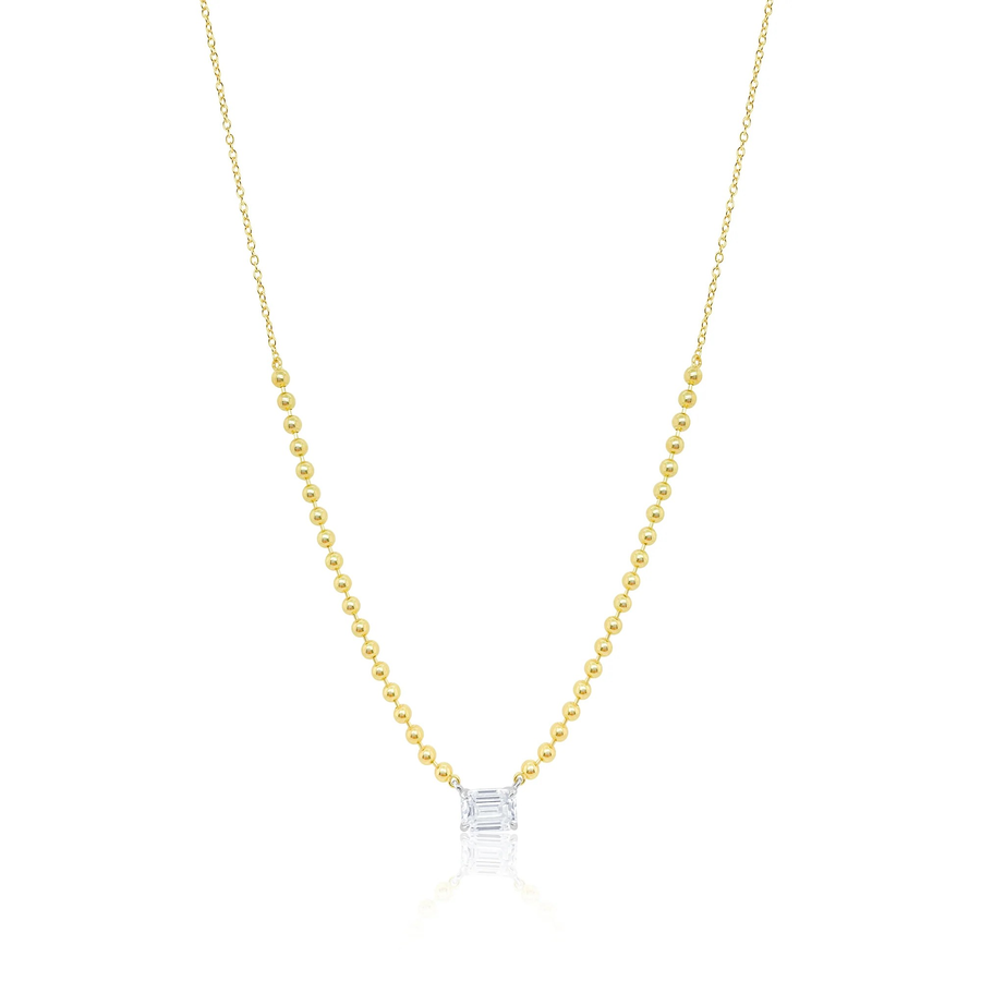 14k Yellow Gold LAB Grown Diamond Necklace