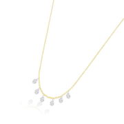 14kt Yellow Gold Circle Diamond Necklace detail