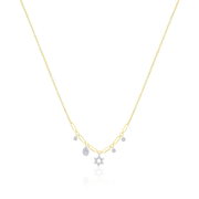 14kt Yellow Gold Pave Diamond Star of David Necklace