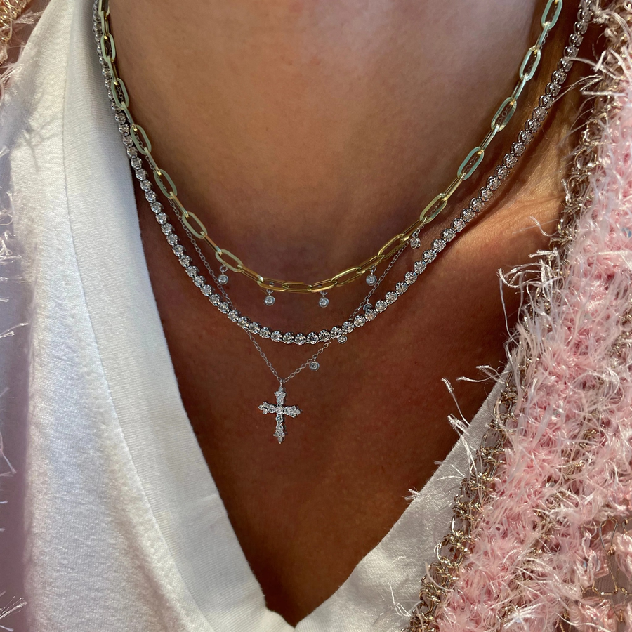5 Carat Diamond Tennis Necklace styling