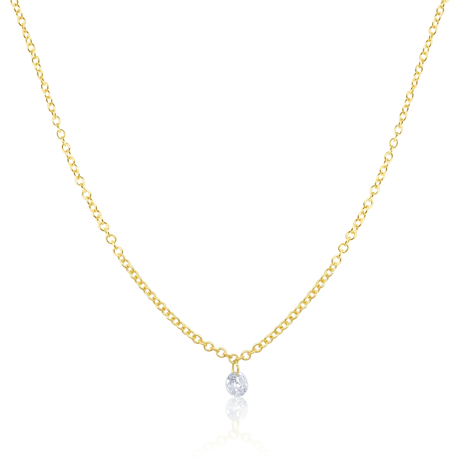 Yellow Gold Drill Diamond Necklace