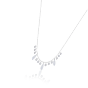 White Gold Layering Necklace with Diamonds detail