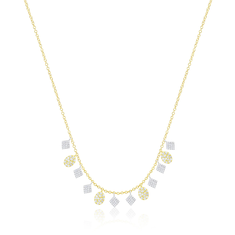 14kt Two Tone Layering Diamond Necklace