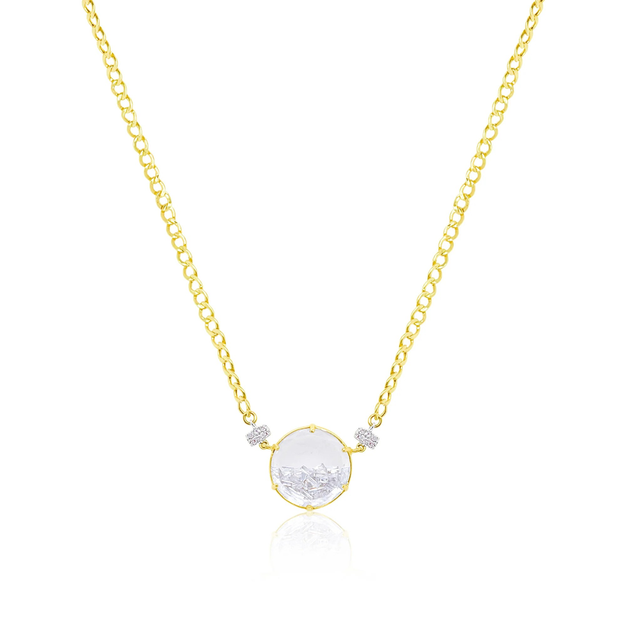 14kt Yellow Gold Shaker Diamond Necklace