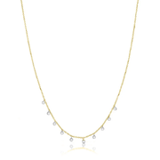 Meira T 14k Yellow Gold Necklace with 10 Diamond Bezels