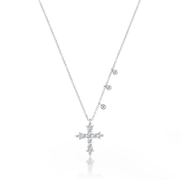 Yellow Gold Diamond Cross Necklace white gold