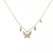 Diamond Butterfly Necklace in white gold