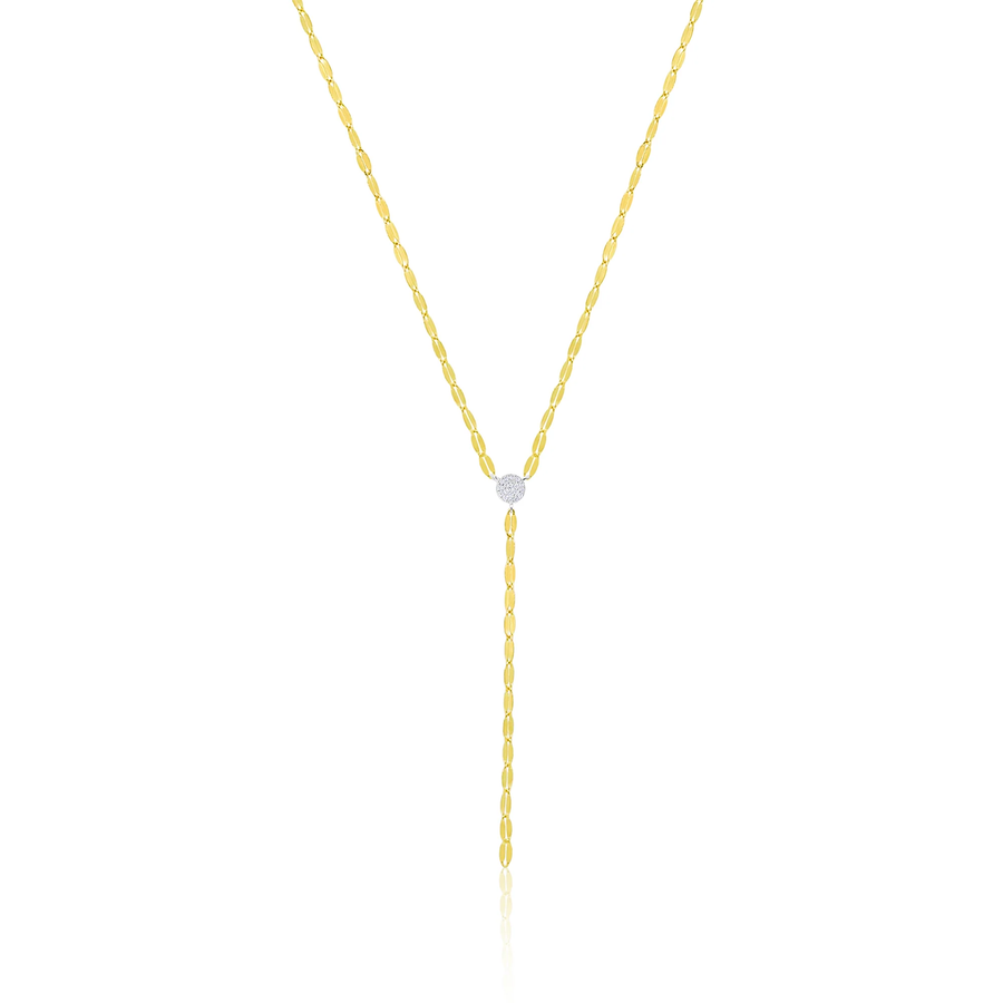 14kt Yellow Gold Diamond Lariat Necklace