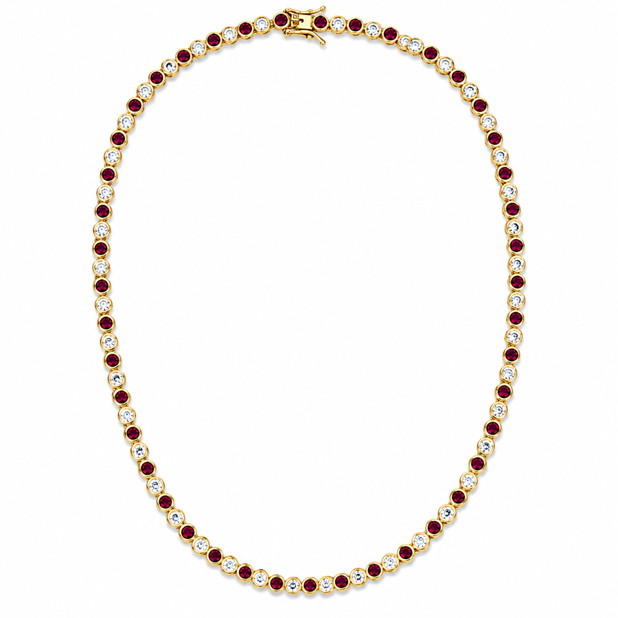 Ruby Duet Tennis Necklace